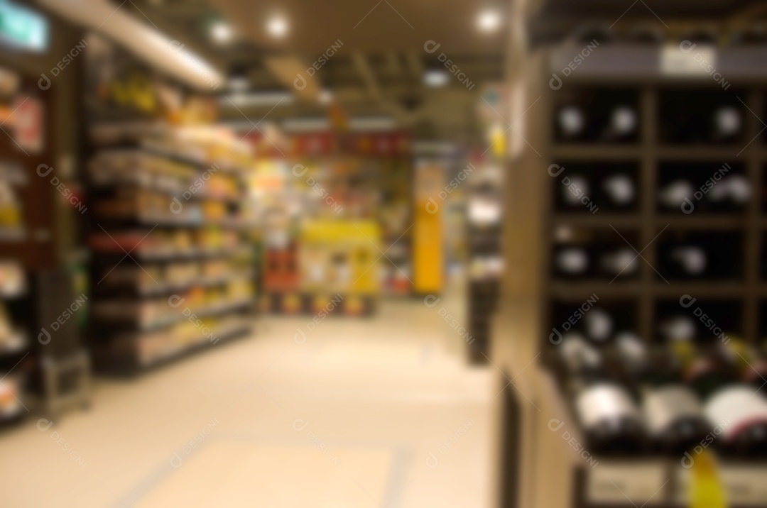 Resumo desfocar a imagem do supermercado. pode ser usado para exibição