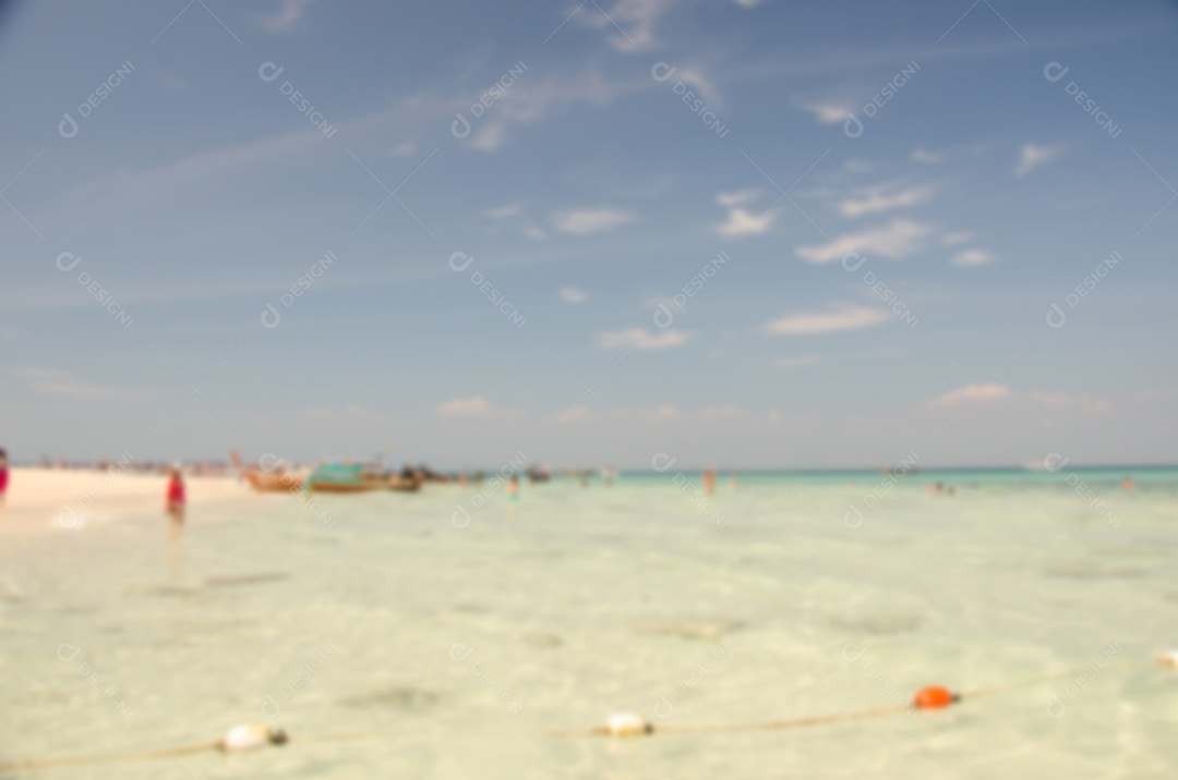 Borre o fundo abstrato da praia tropical do verão. O espaço de cópia pode ser usado para exibição