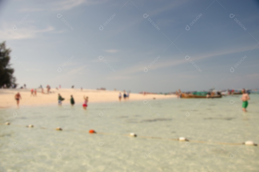 Borre o fundo abstrato da praia tropical do verão. O espaço de cópia pode ser usado para exibição