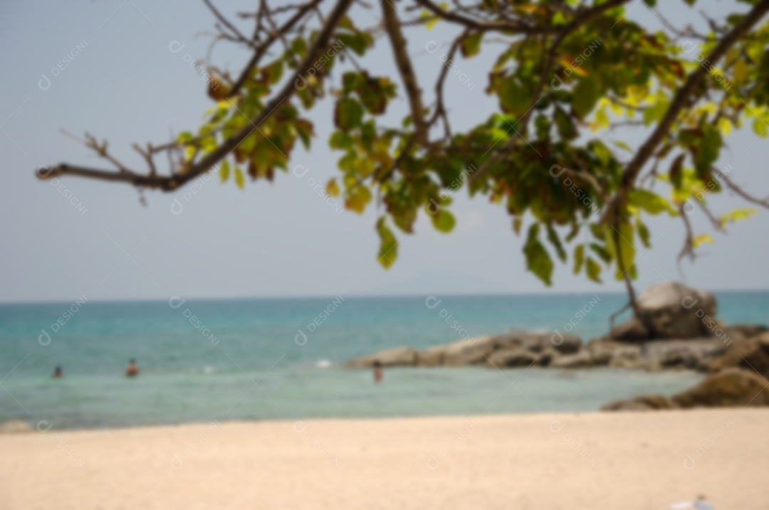 Borre o fundo abstrato da praia tropical do verão. Copiar espaço