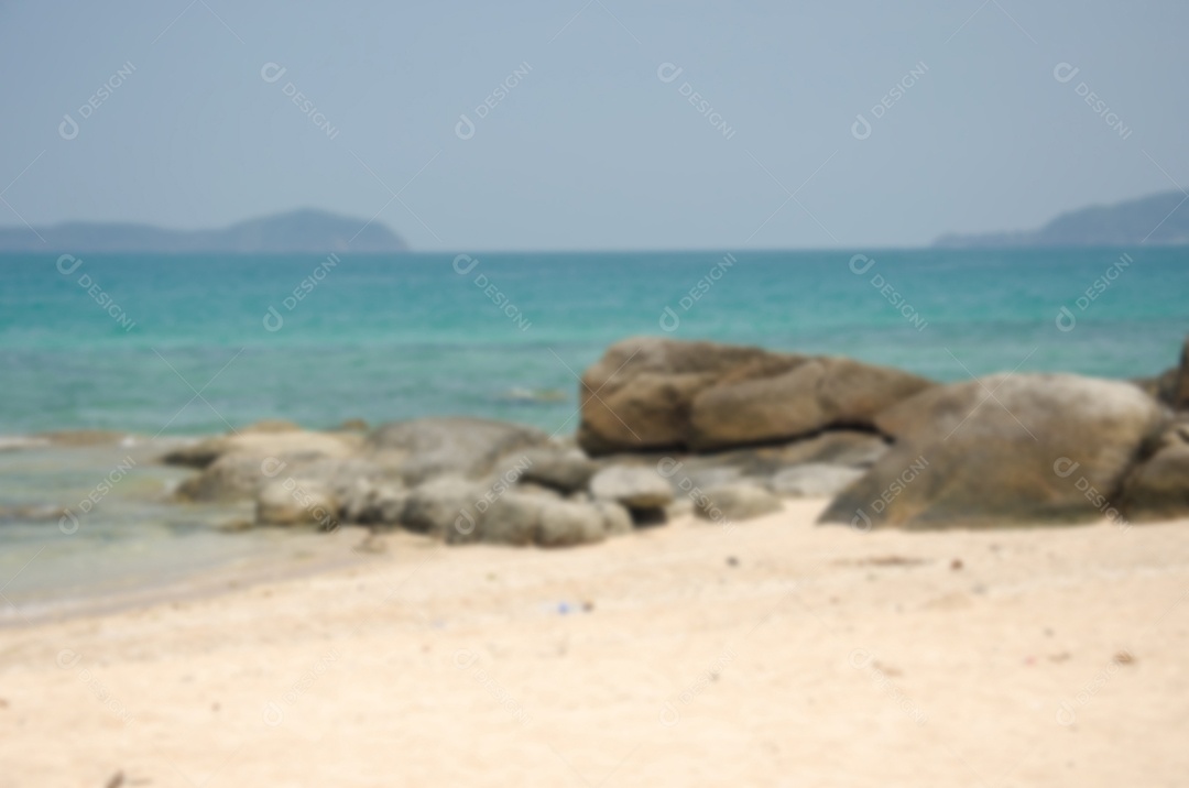 Borre o fundo abstrato da praia tropical do verão. Copiar espaço