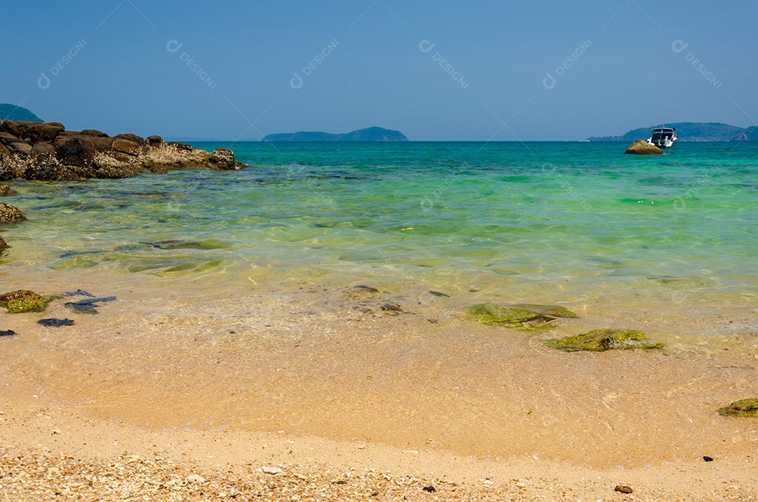 Landscape and blue sea waves. Phuket Thailand.
