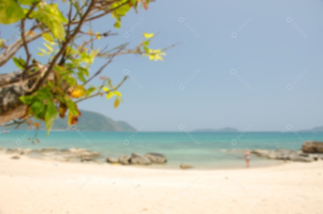 Borre o fundo abstrato da praia tropical do verão. Copiar espaço