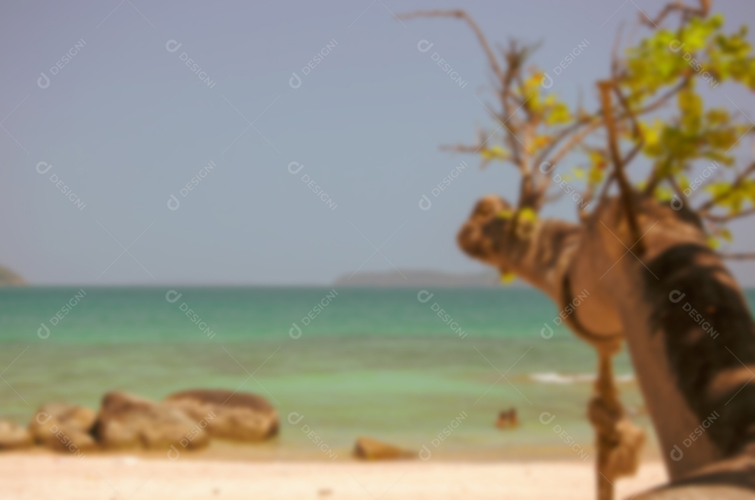 Borre o fundo abstrato da praia tropical do verão. Copiar espaço