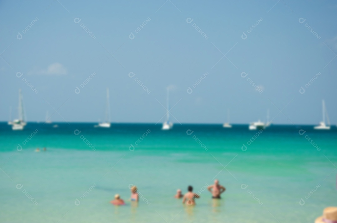 Borre o fundo abstrato da praia tropical do verão.