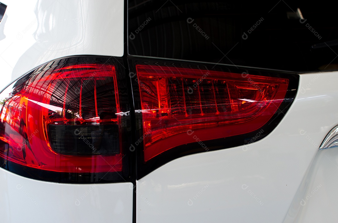 Car tail light close-up.
