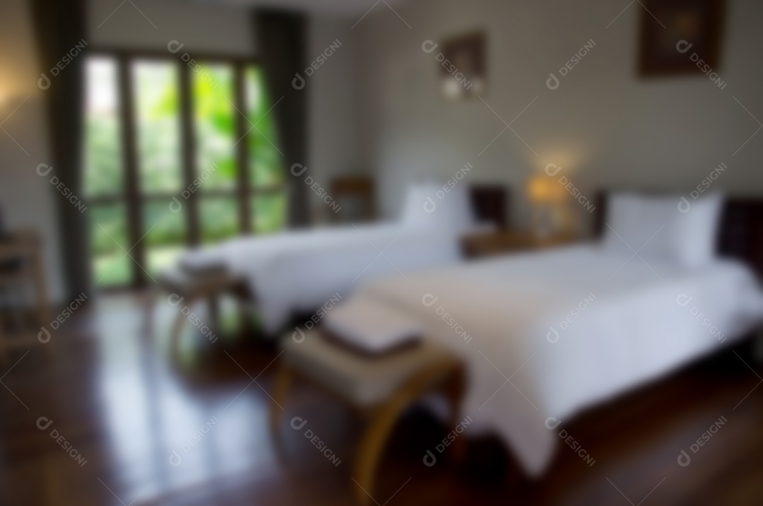 Desfoque o interior do quarto para o fundo pode ser usado para exibição.