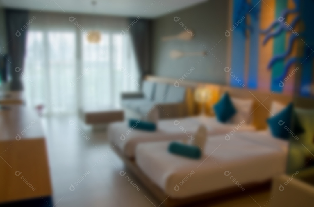 Desfoque o interior do quarto para o fundo pode ser usado para exibição.