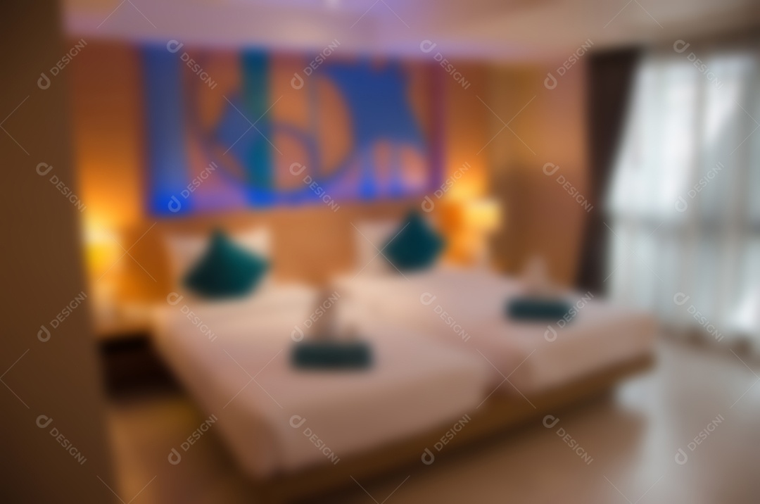 Desfoque o interior do quarto para o fundo pode ser usado para exibição.