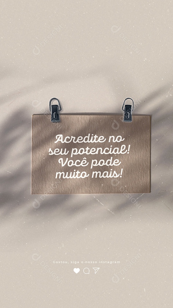 Story Acredite no seu Potencial você pode Mais Social Media PSD Editável