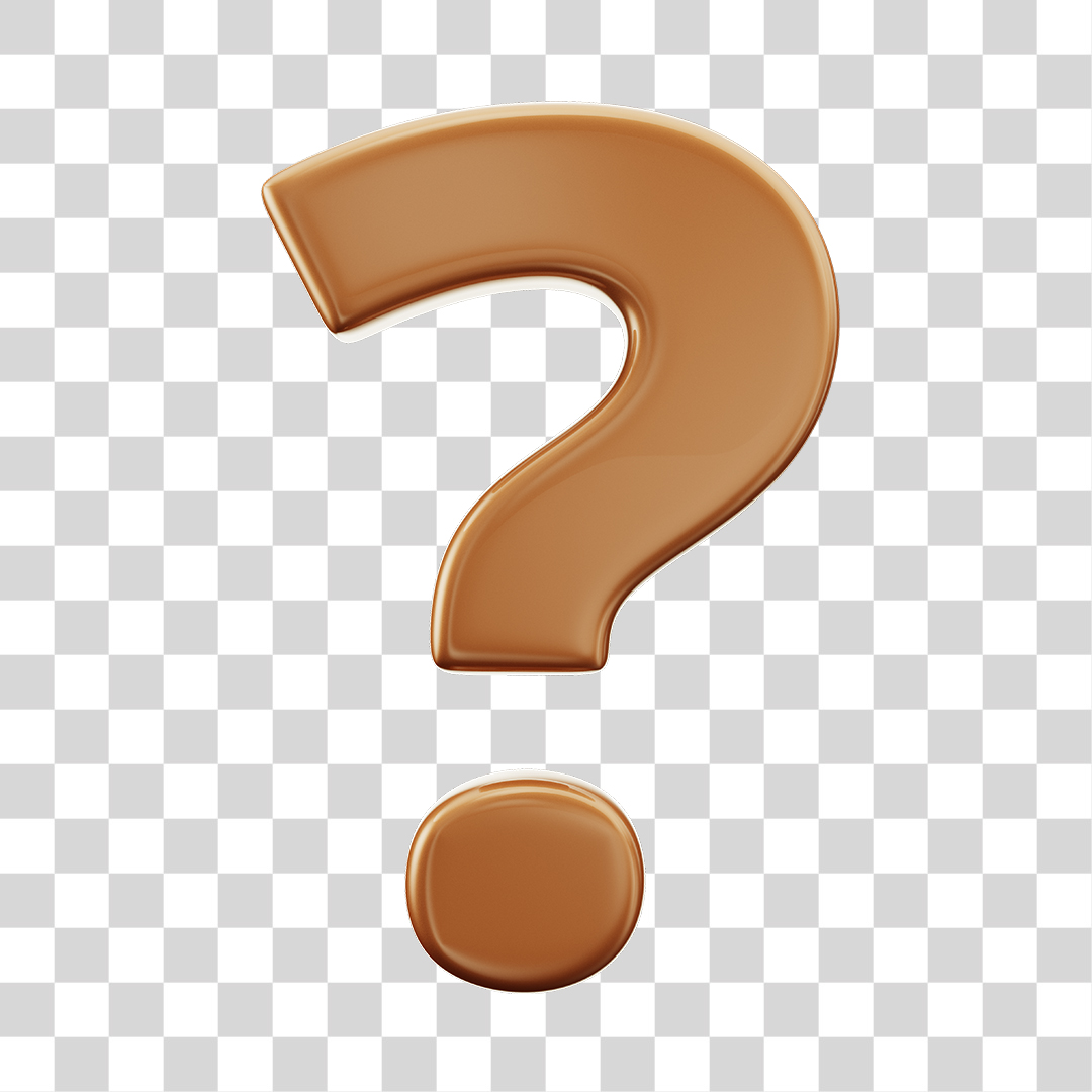 Ponto de Interrogação Elemento 3D PNG Transparente