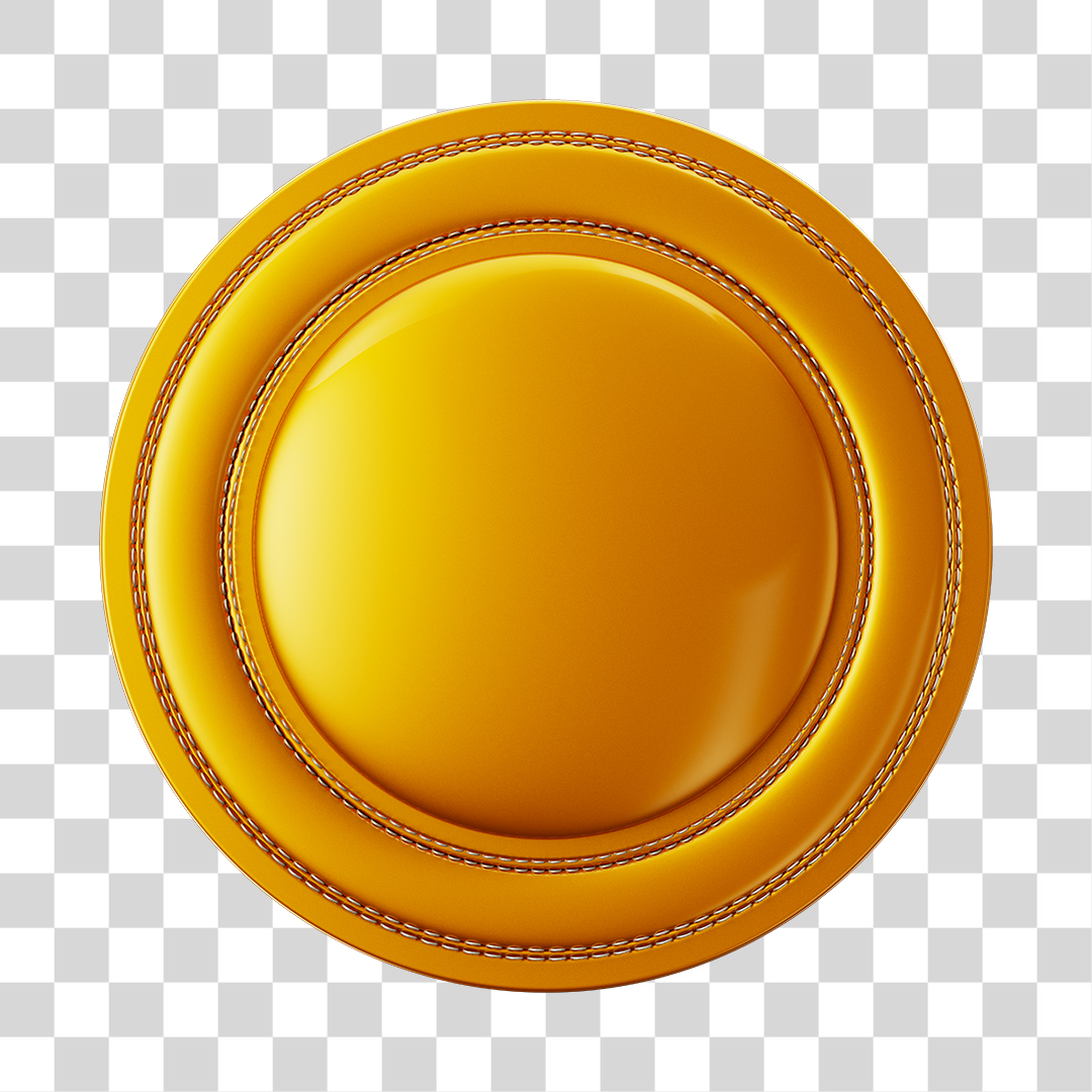 Elemento 3D Base Redonda Amarela PNG Transparente
