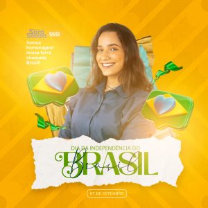 Social Media Política, Vamos Homenagear Nossa Terra Dia da Independência do Brasil  PSD Editável