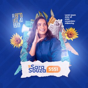 Social Media Política Deputada a Porta Voz do Povo PSD Editável