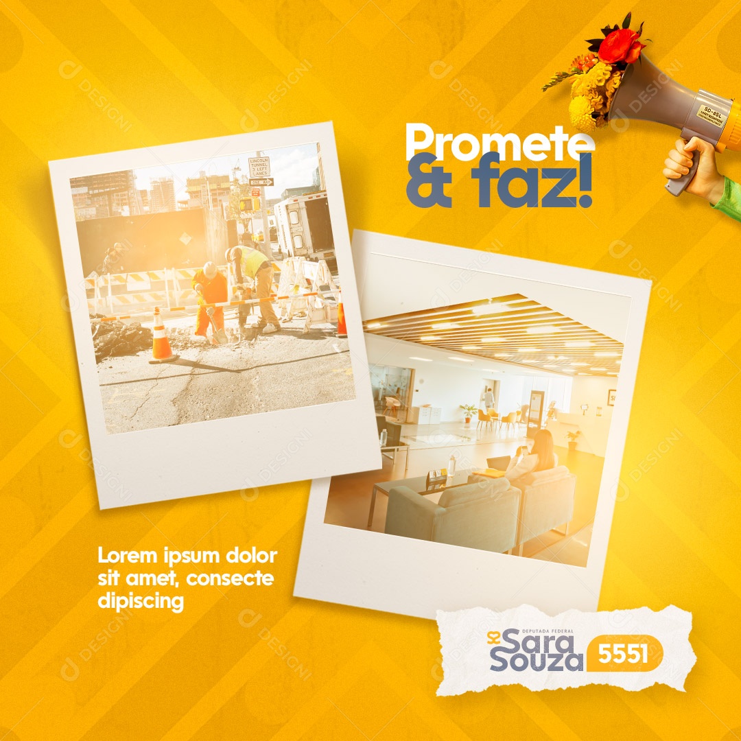 Social Media Política Deputados, Vereadores Prefeitos PSD Editável