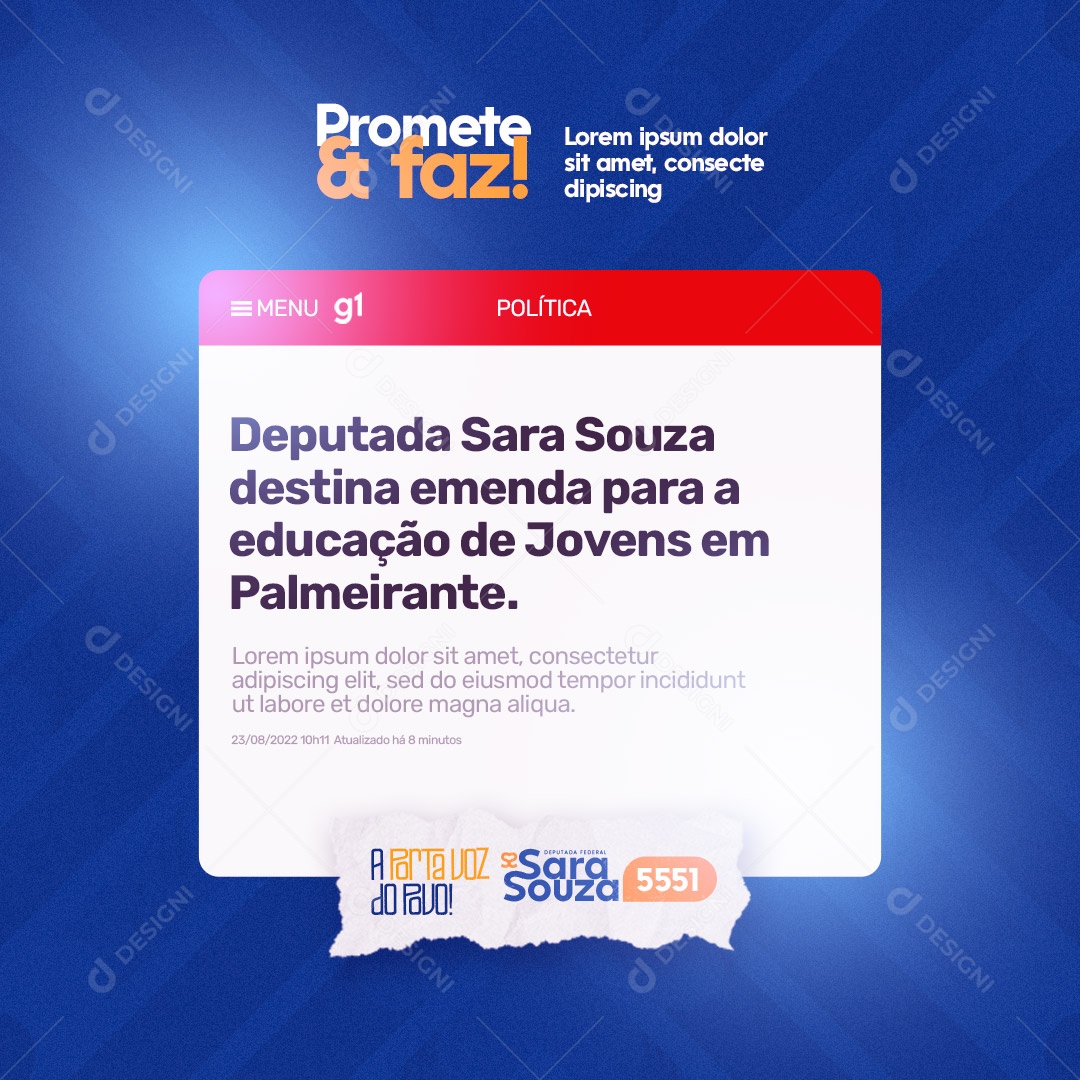 Social Media Política Deputada PSD Editável