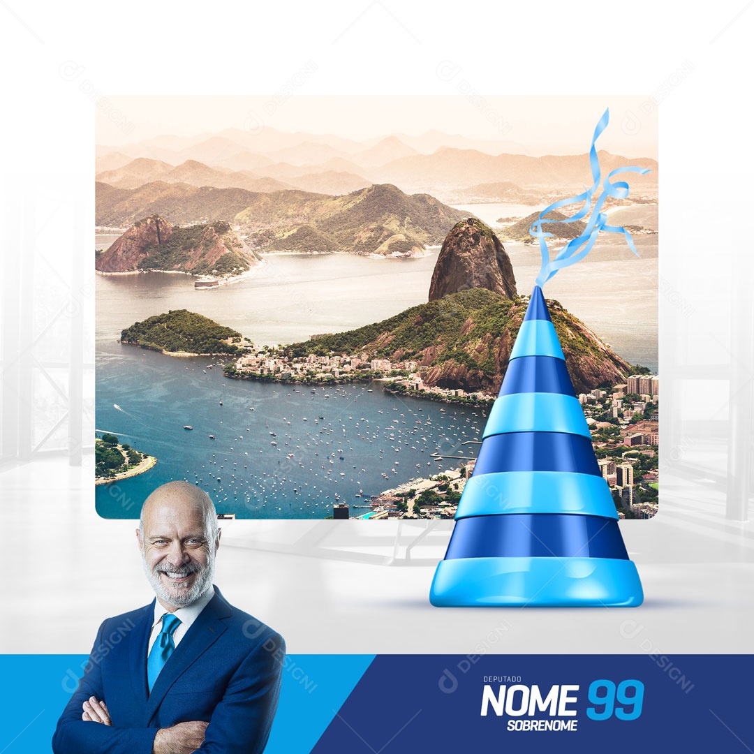 Social Media Política, Parabéns Cidade PSD Editável