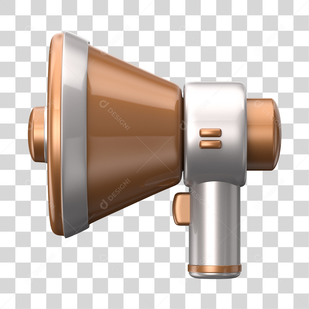 Elemento 3D Megafone PNG Transparente