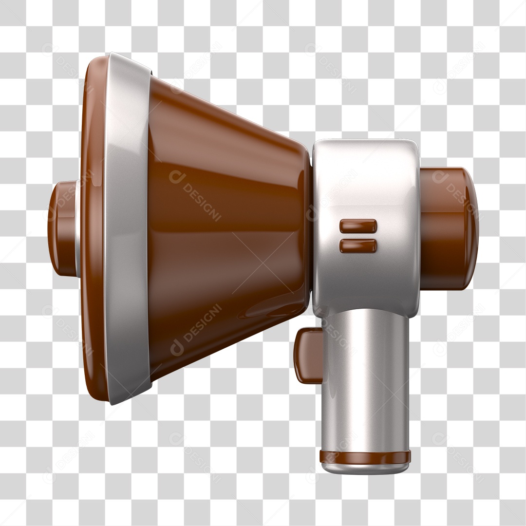 Elemento 3D Megafone PNG Transparente