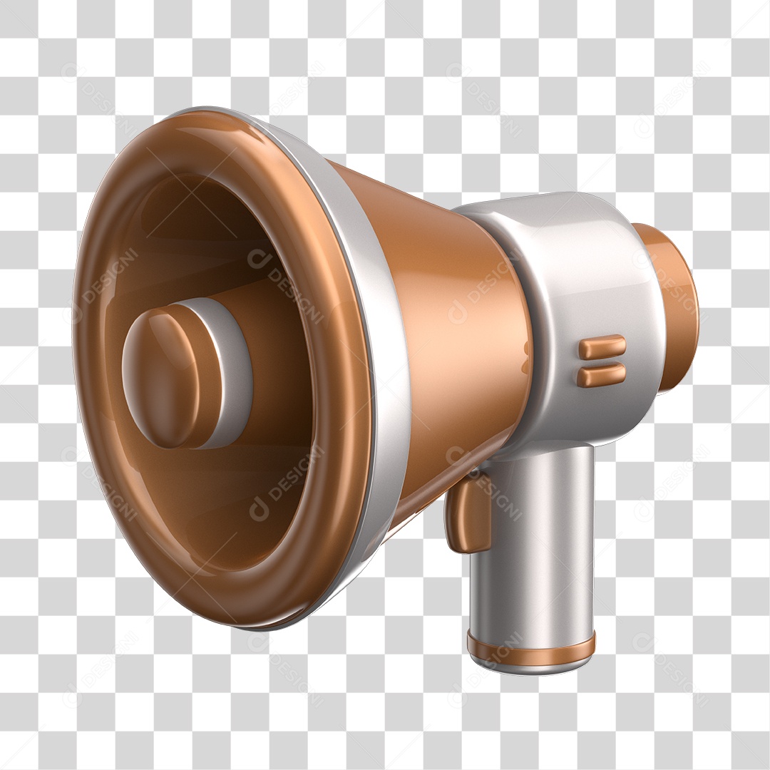 Elemento 3D Megafone PNG Transparente