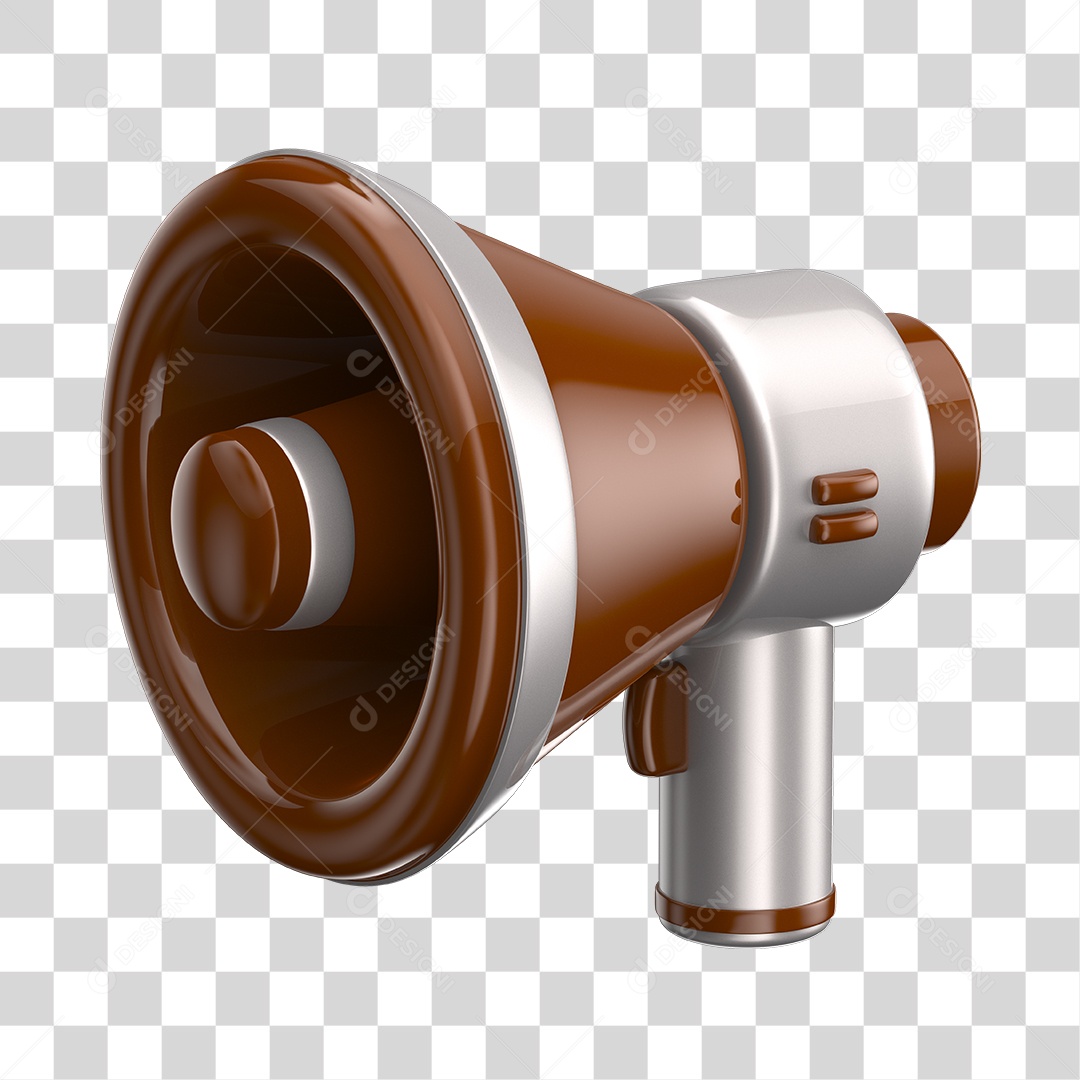 Elemento 3D Megafone PNG Transparente