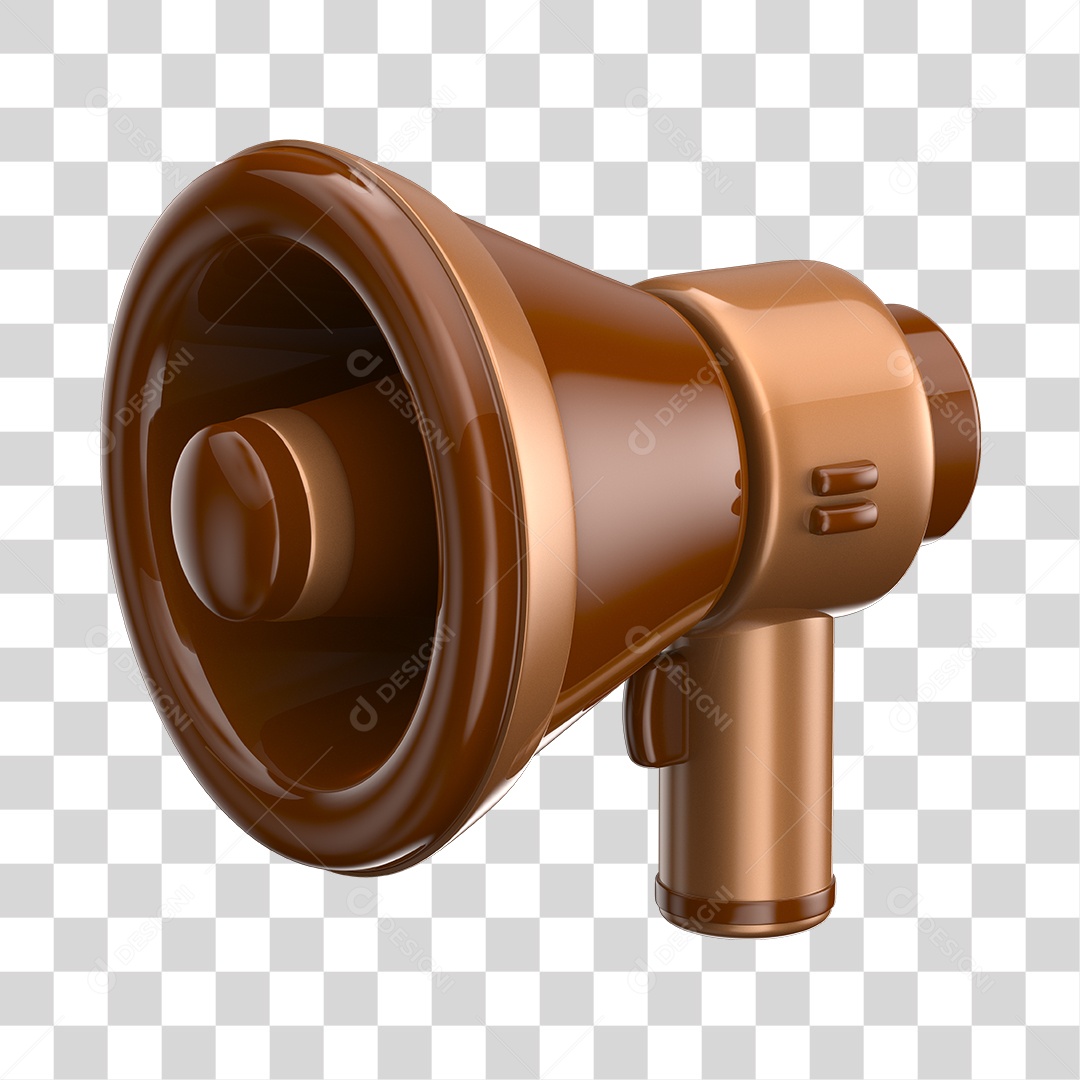 Elemento 3D Megafone PNG Transparente