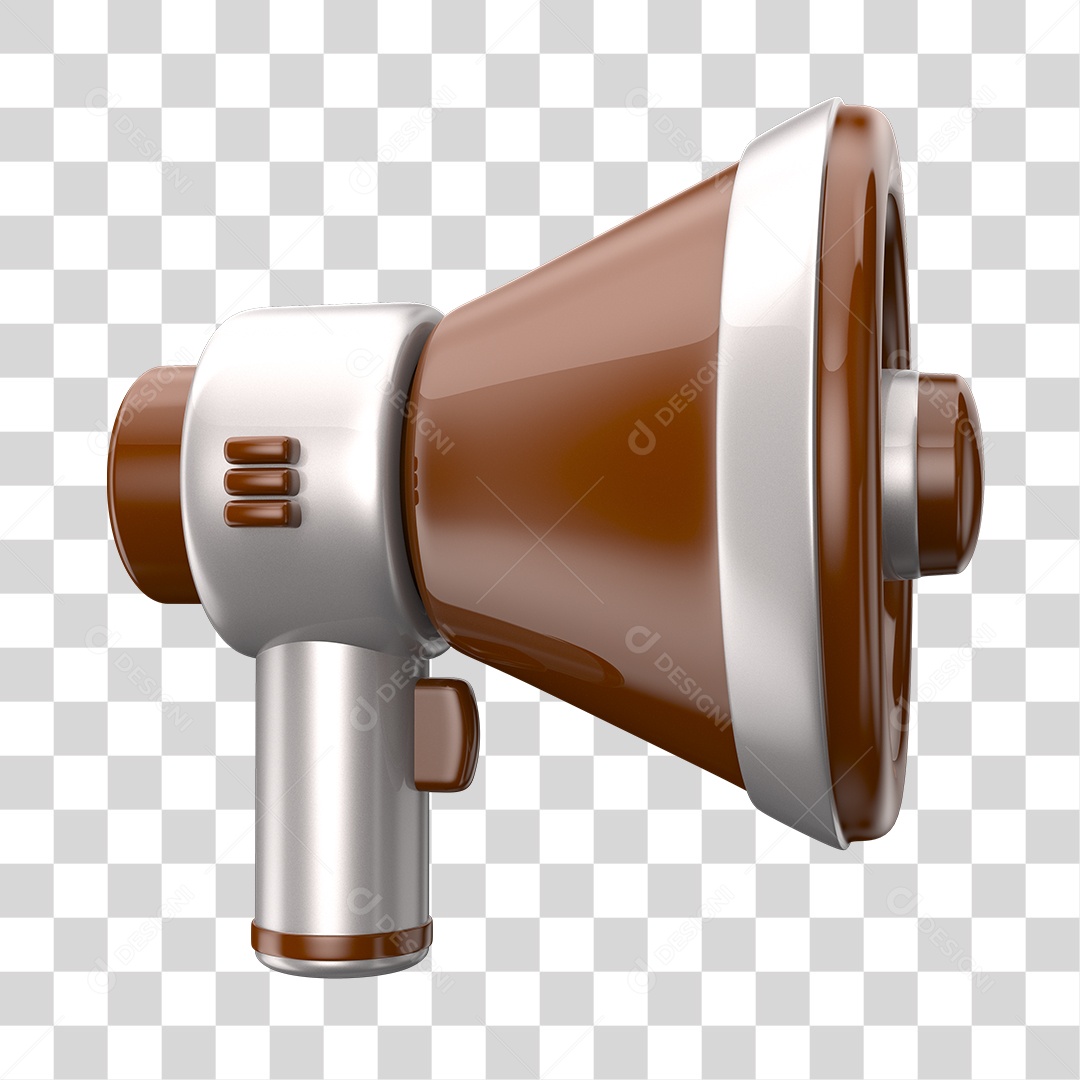 Elemento 3D Megafone PNG Transparente