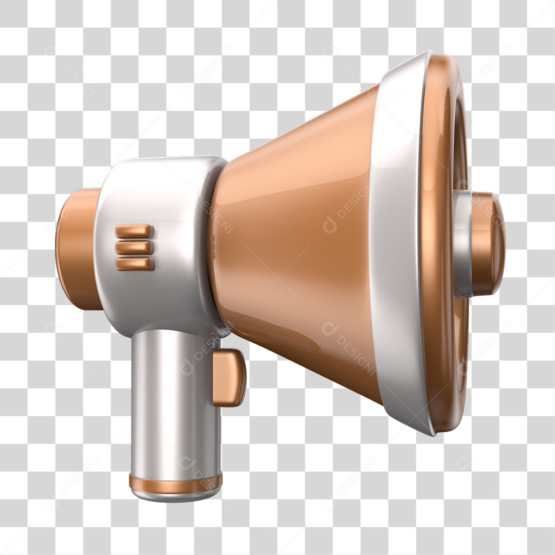 Elemento 3D Megafone PNG Transparente