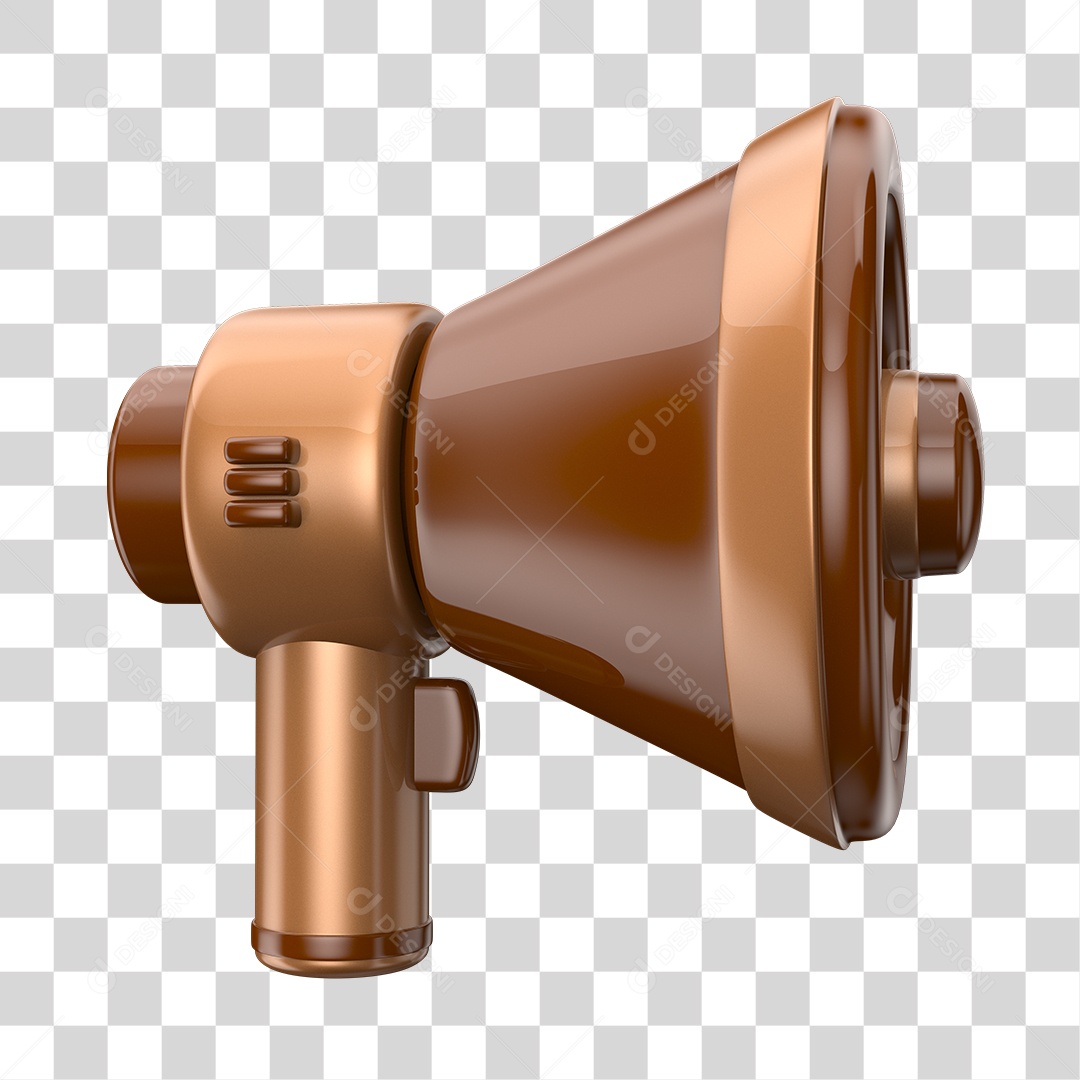 Elemento 3D Megafone PNG Transparente