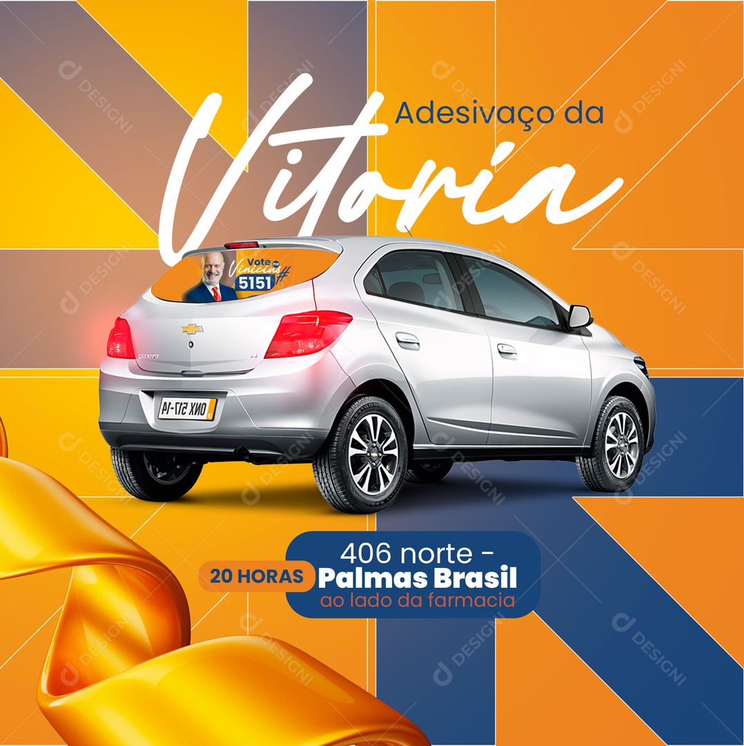 Post Política Adesivaço da Vitória Social Media PSD Editável