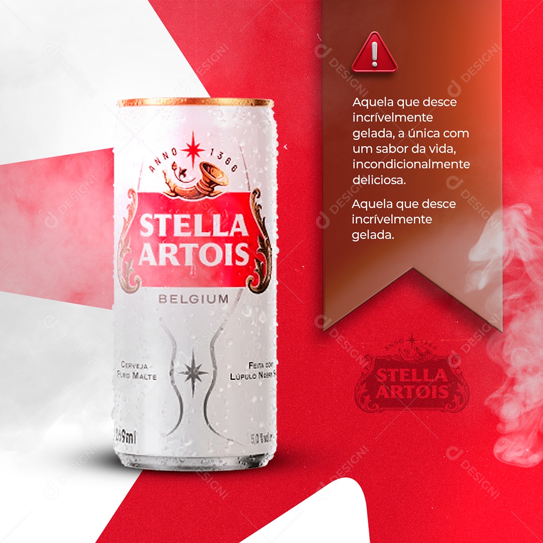 Aquela que desce incrívelmente gelada Stella Artois Cervejas Distribuidora Social Media PSD Editável