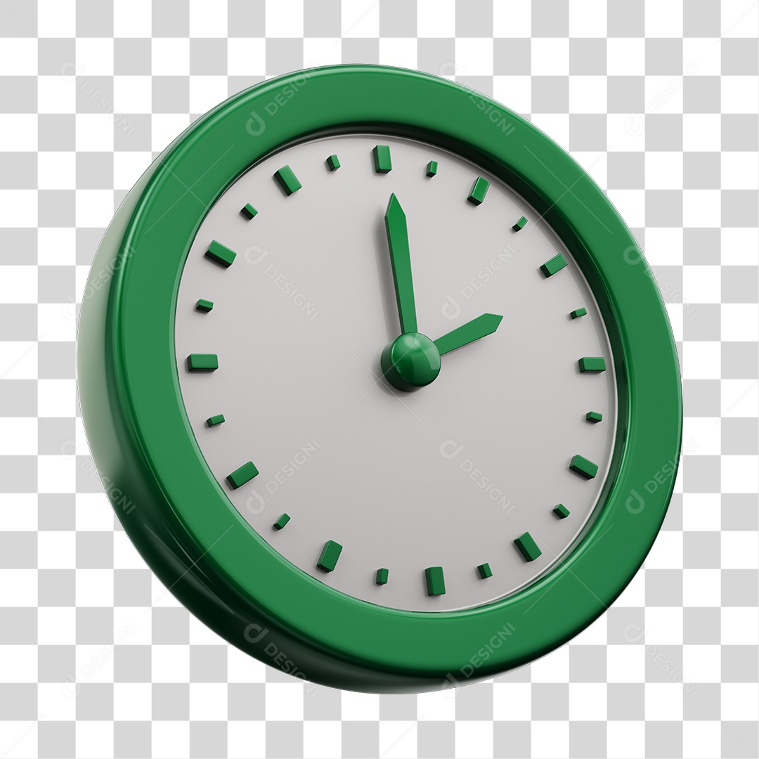 Relógio Branco Elemento 3D PNG Transparente