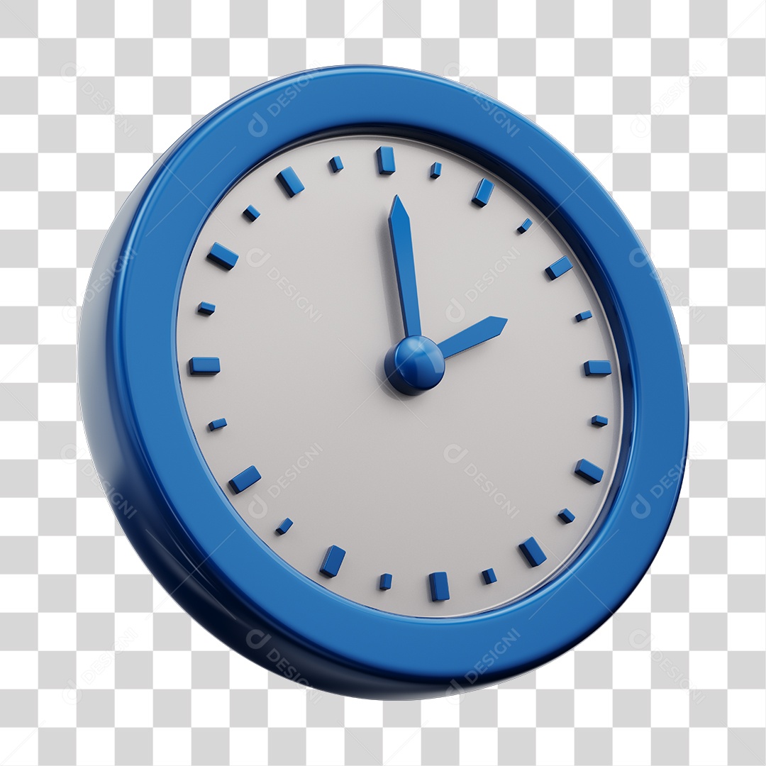 Relógio Branco Elemento 3D PNG Transparente