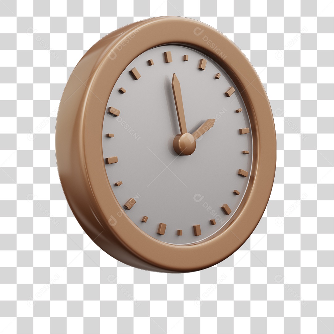 Relógio Branco Elemento 3D PNG Transparente