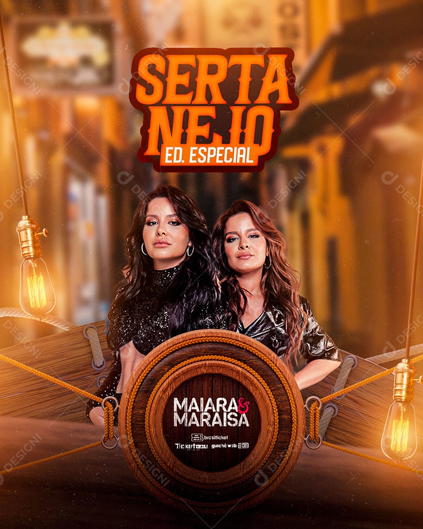 Flyer Show Maira e Maraisa Social Media PSD Editável