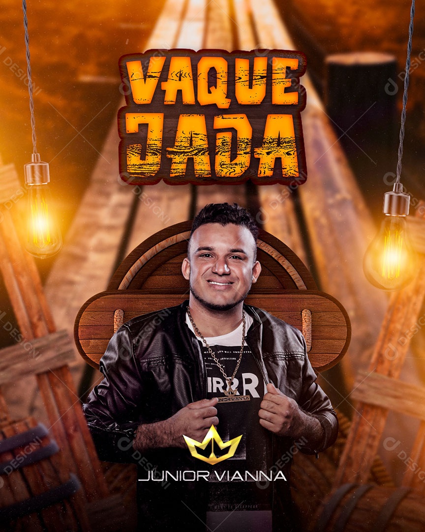 Flyer Show Vaquejada Junior Vianna Social Media PSD Editável