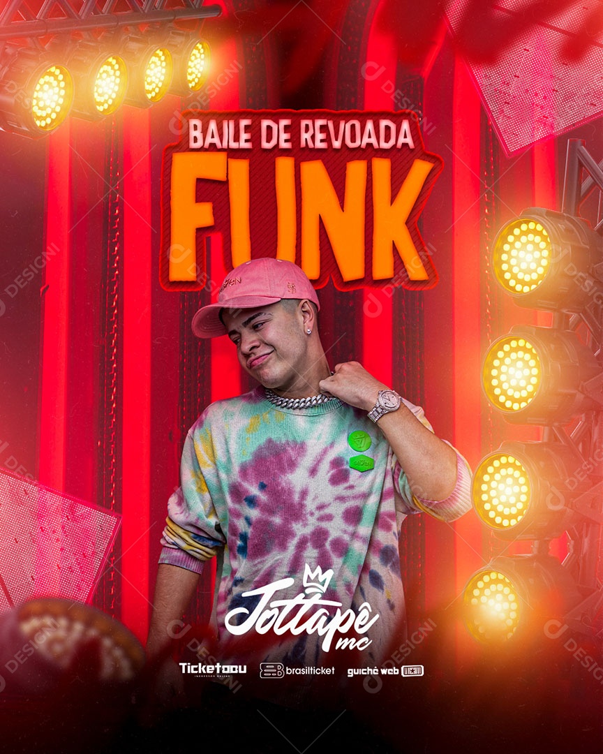 Flyer Show Baile Funk MC Jottapê Social Media PSD Editável