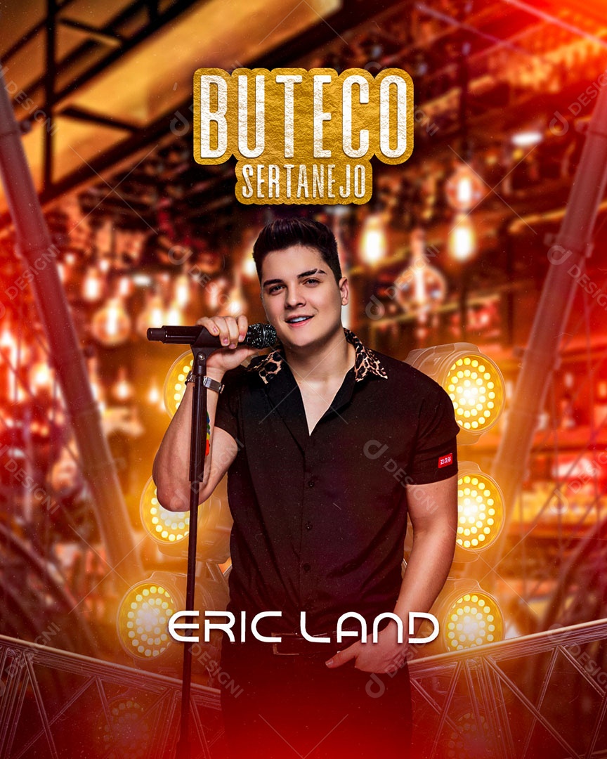 Flyer Show Eric Land Social Media PSD Editável