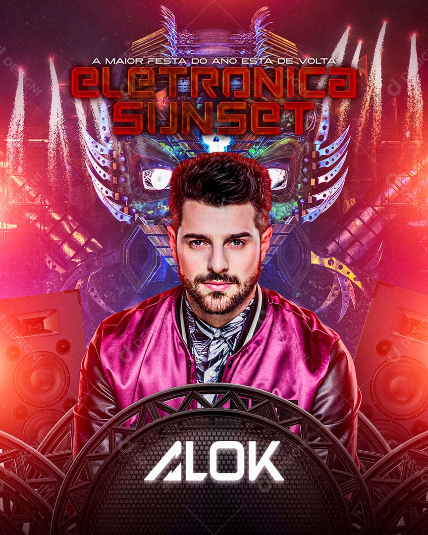 Flyer Show Dj Alok Social Media PSD Editável