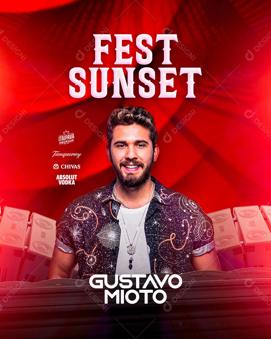 Flyer Show Gustavo Mioto Social Media PSD Editável