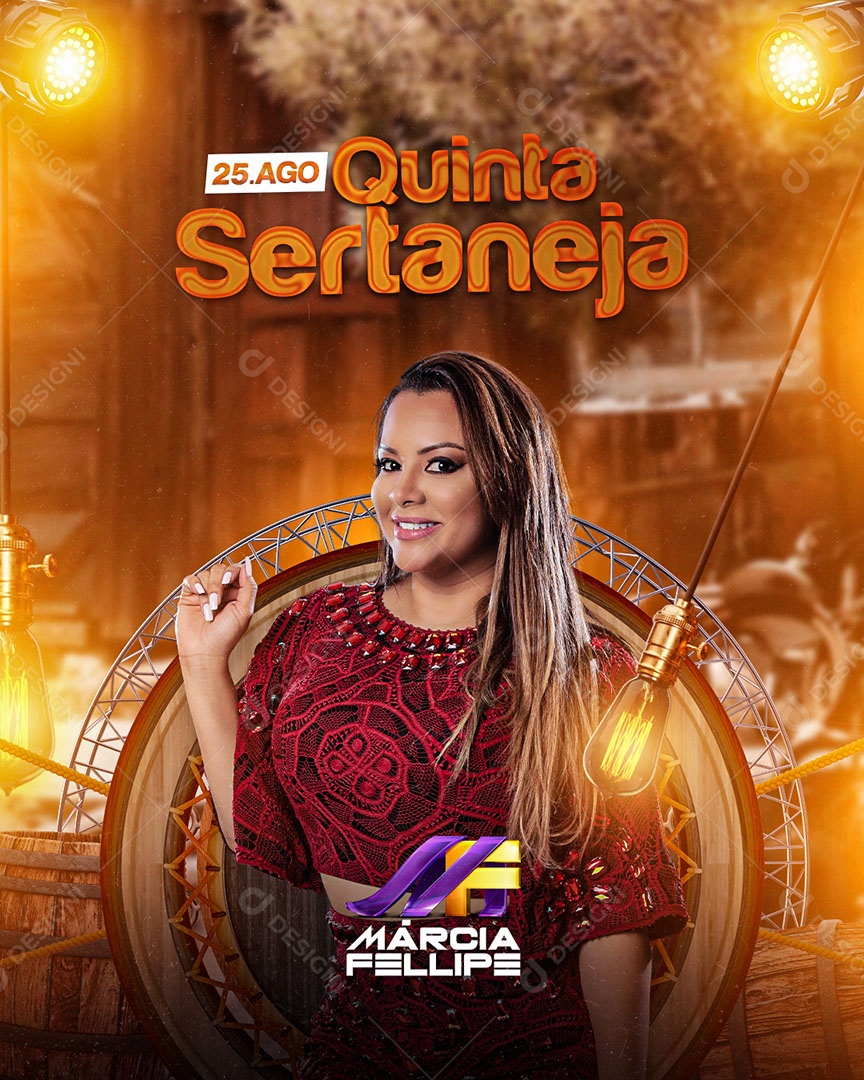 Flyer Show Quinta Sertaneja Márcia Fellipe Social Media PSD Editável