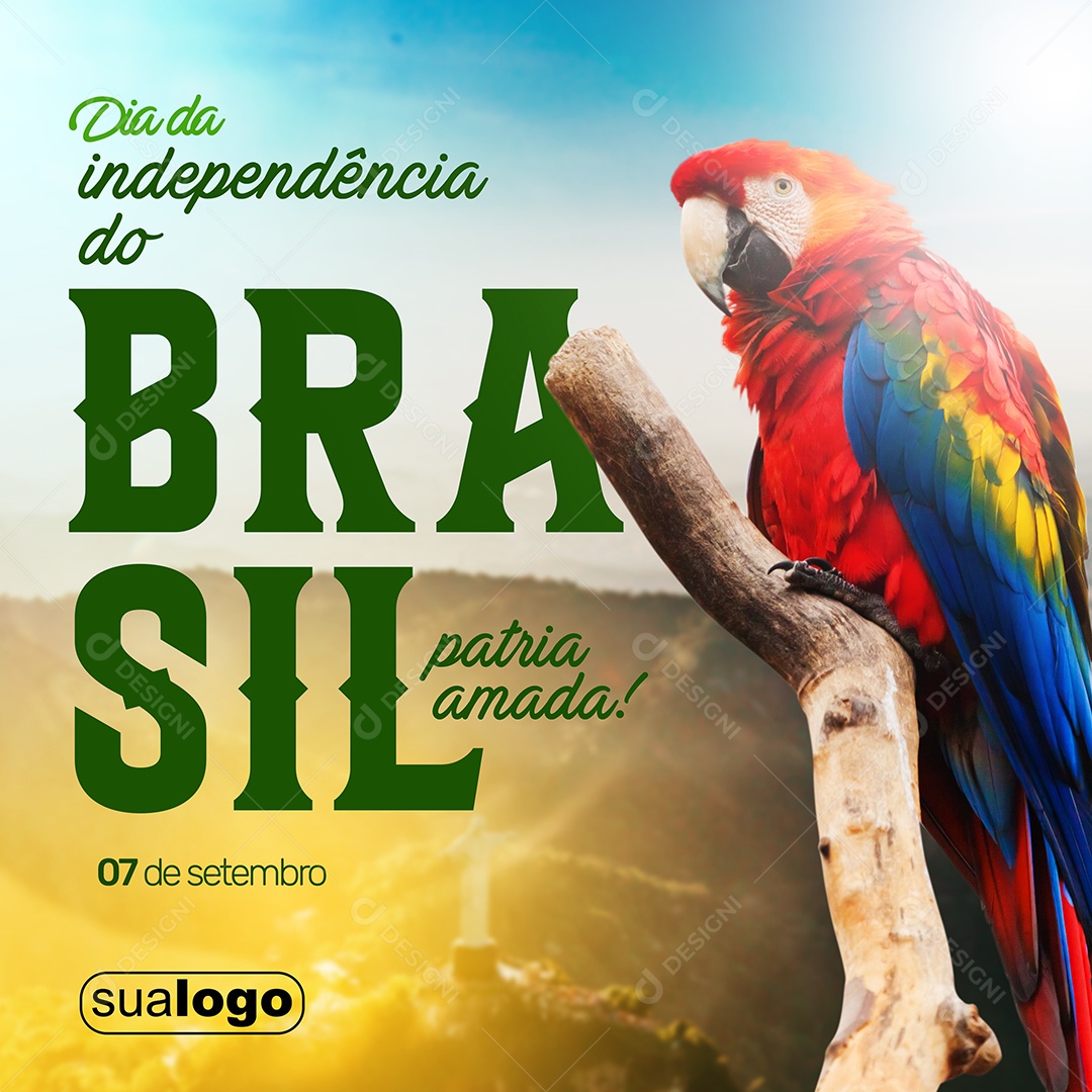 Dia da Independência do Brasil 7 de Setembro Social Media PSD Editável