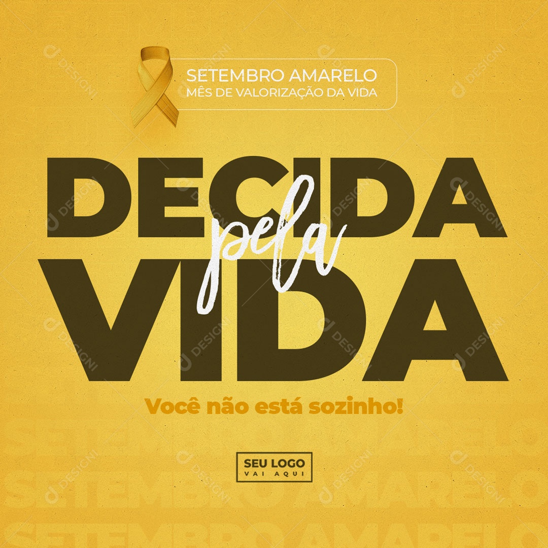 Setembro Amarelo Decida Pela Vida Social Media PSD Editável