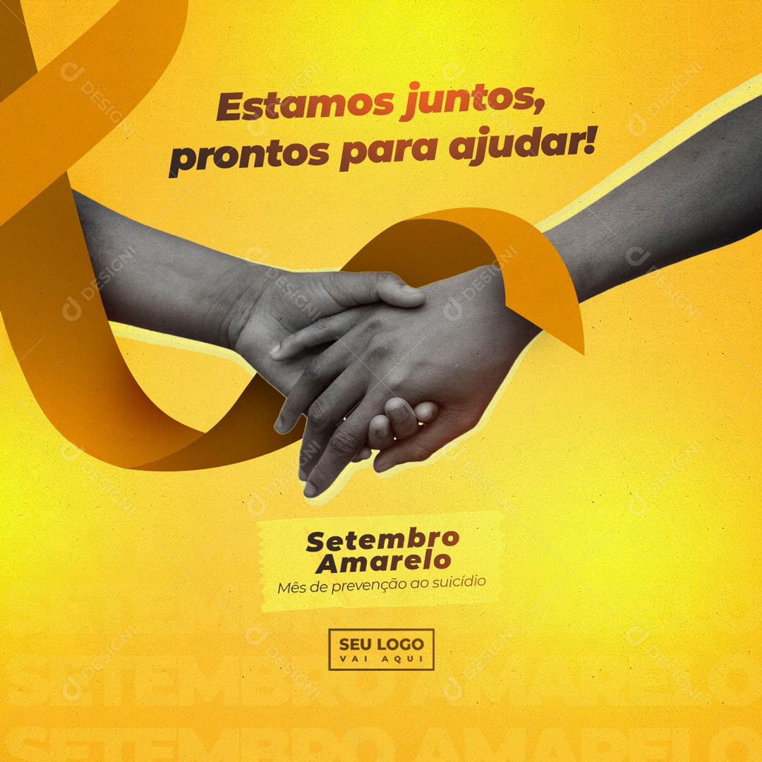 Estamos Juntos Prontos Para Ajudar Social Media PSD Editável