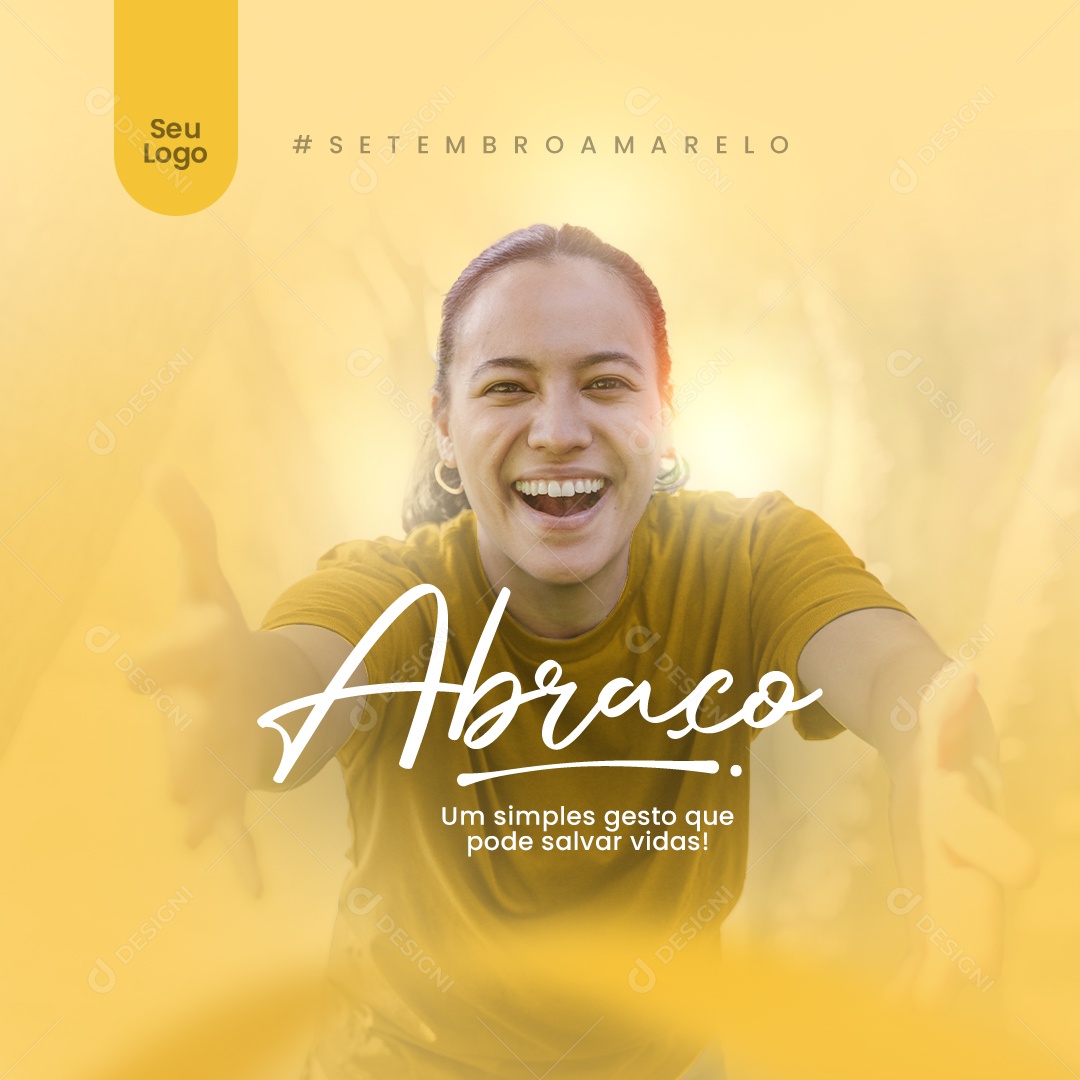 Um simples gesto que pode salvar vidas Setembro Amarelo Social Media PSD Editável
