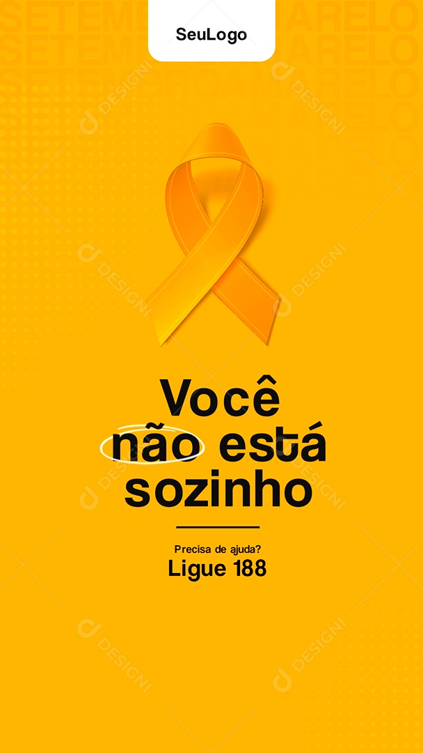 Story Você não está sozinho Setembro Amarelo Social Media PSD Editável