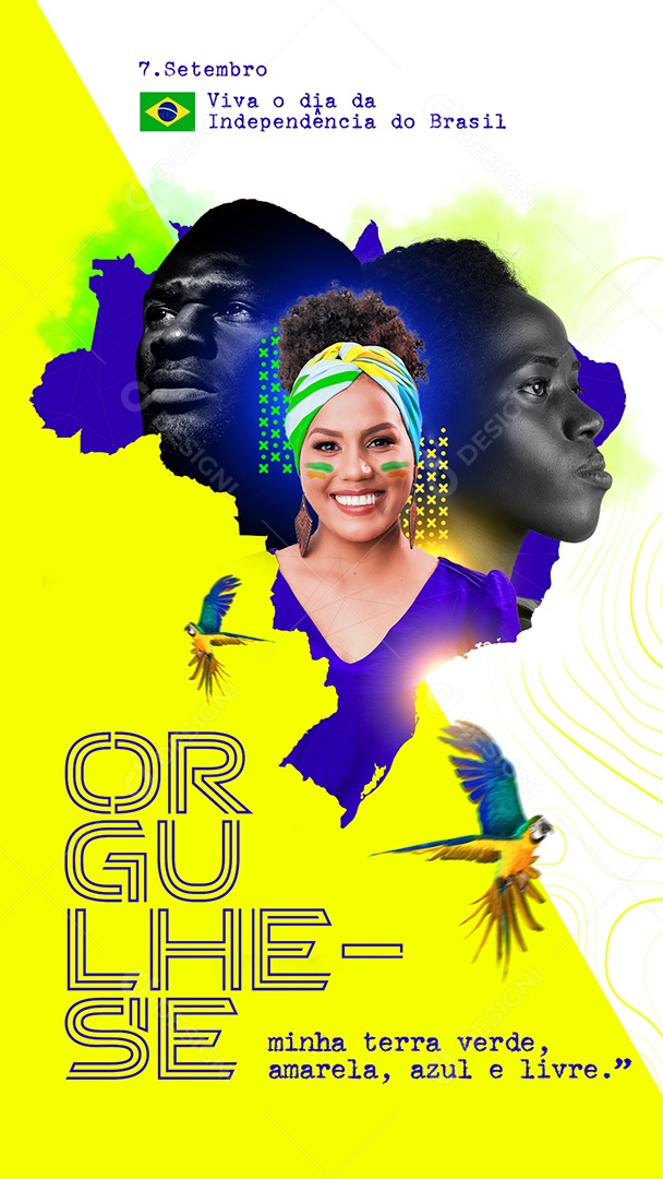 Story Orgulhe se minha terra verde Dia da Independência do Brasil Social Media PSD Editável