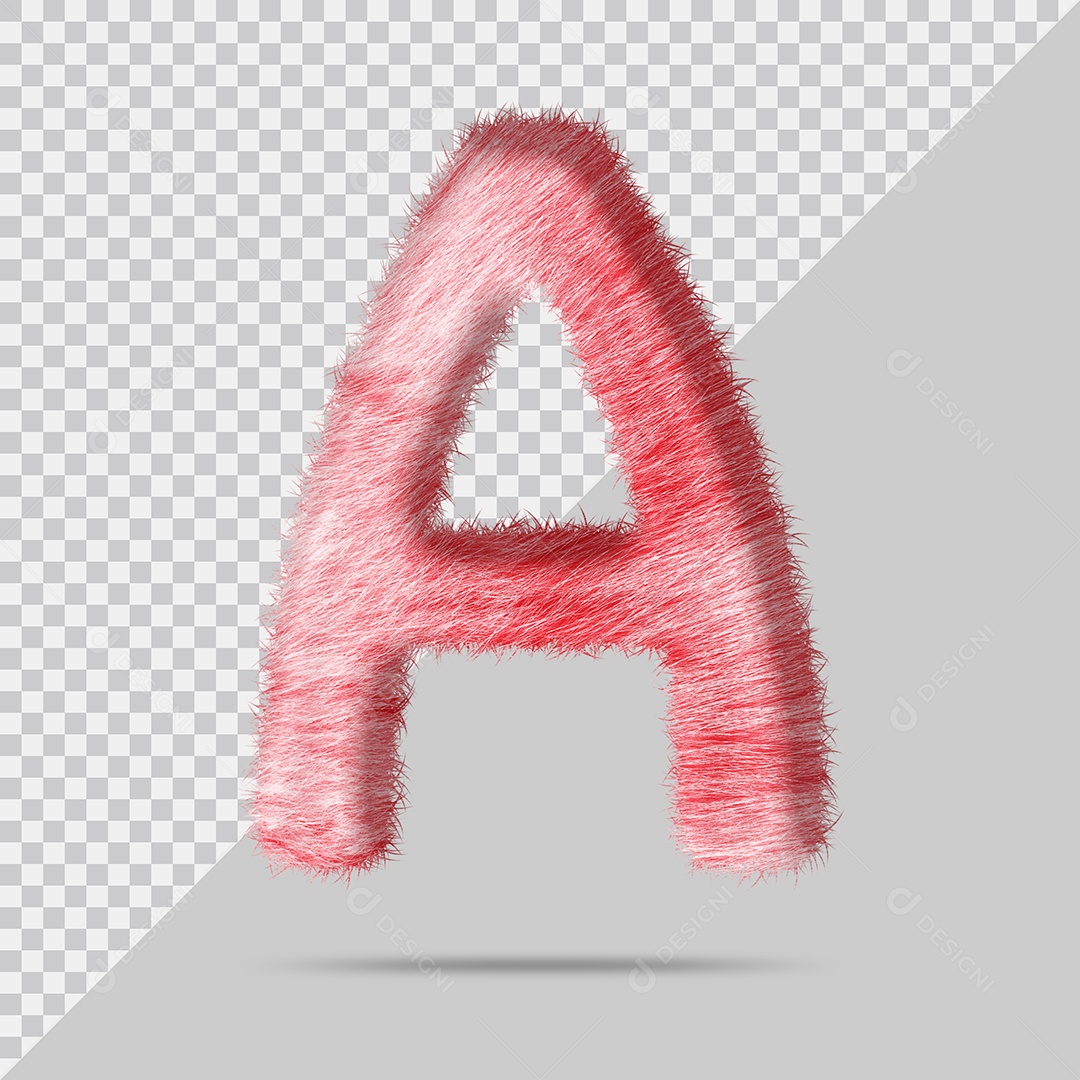 Letra A com pele Rosa Pintada Ilustração 3D PSD