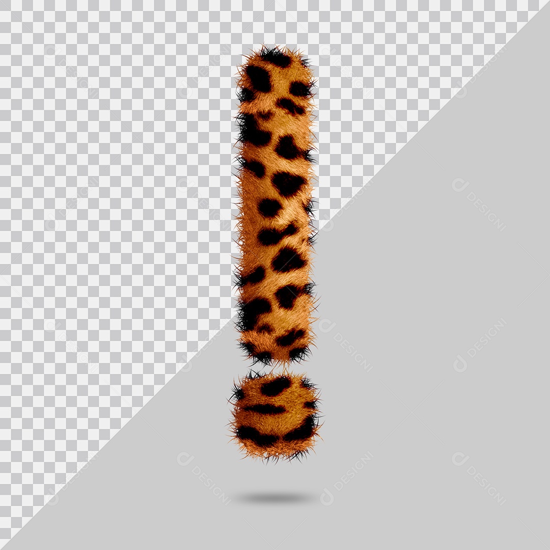 Ponto De Exclamação ! com pele Pintada Ilustração 3D PSD