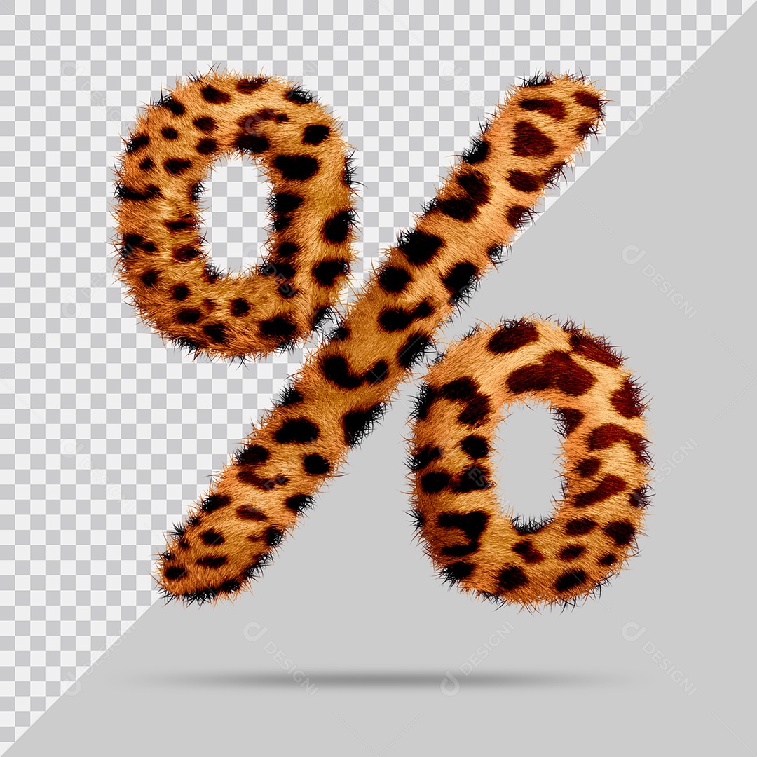 Ícone Porcentagem % com pele Pintada Ilustração 3D PSD